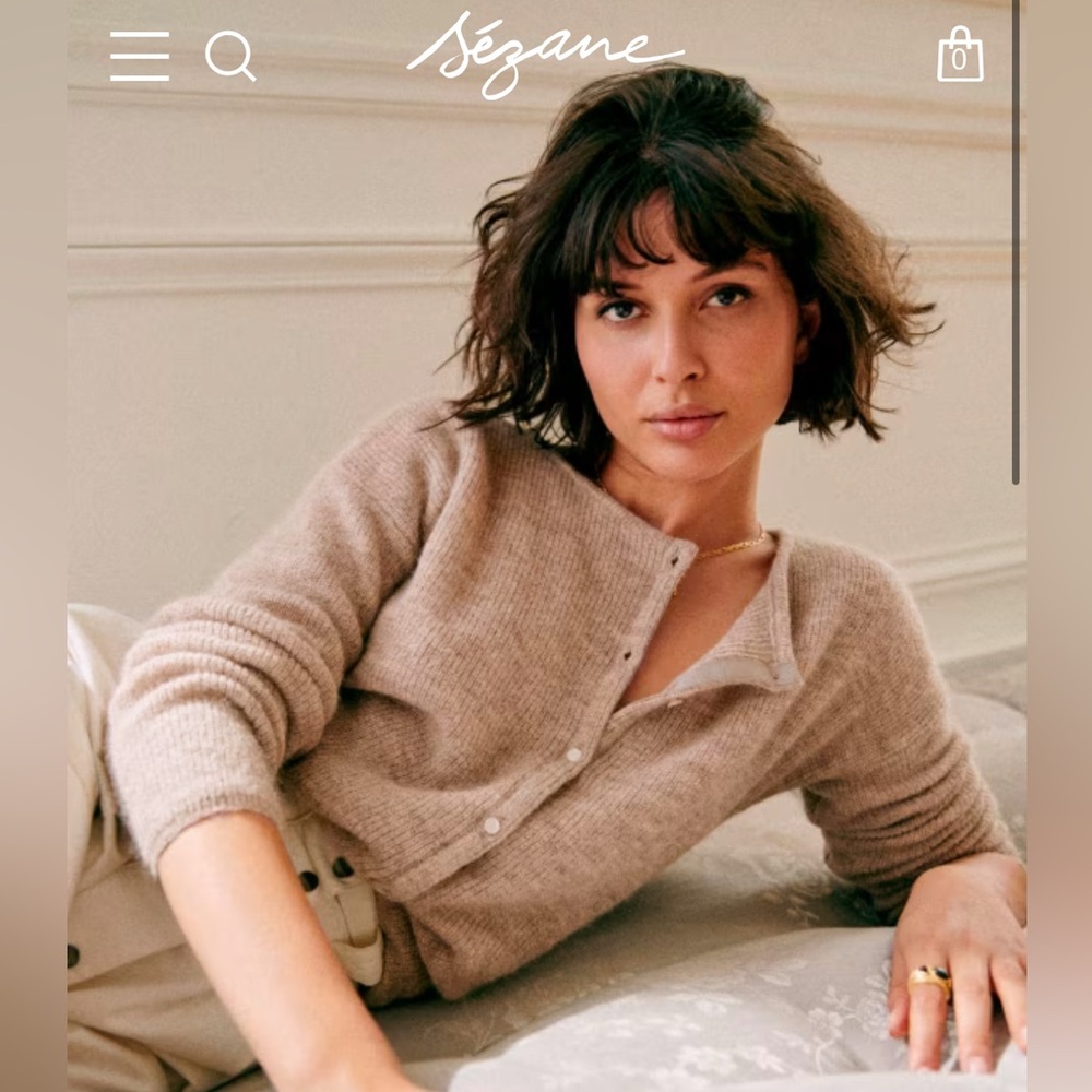 Sezane Gaspard Sweater in Light Beige, Size Small